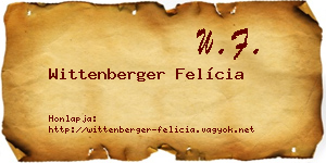 Wittenberger Felícia névjegykártya